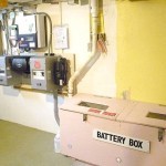flooded battery bank with battery box and ventilation