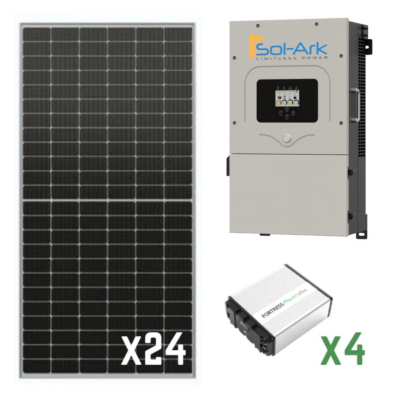 9.6 kW ESS Kit with 12kW Sol-Ark and 21.6 kWh Fortress LifePO4 Battery Bank - Sol-Ark