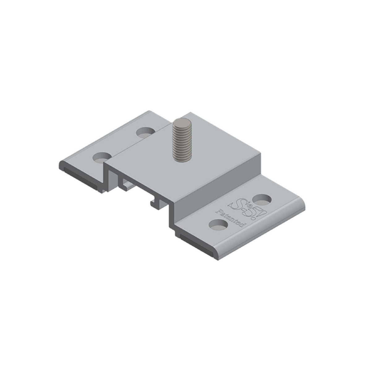 S-5! SolarFoot mounting platform for attaching a rail-system L-foot to exposed-fastened metal roofs