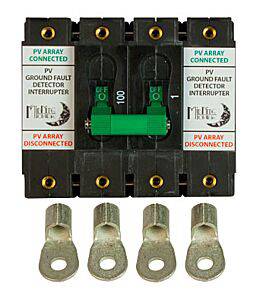 MidNite Solar MNDC-GFP100RT-2P Remote Trip DC Ground Fault Circuit Breaker 100 Amps - AltE Store