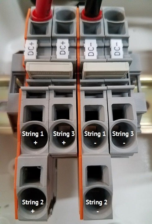 Close-up of DC Connectors