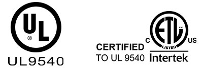 examples of UL 9540 certification marks