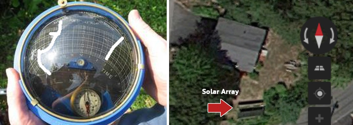 Solar Pathfinder to find a sunny location or roof for solar