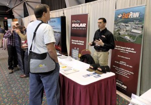 Chris from Deka Battery talking with an installer.