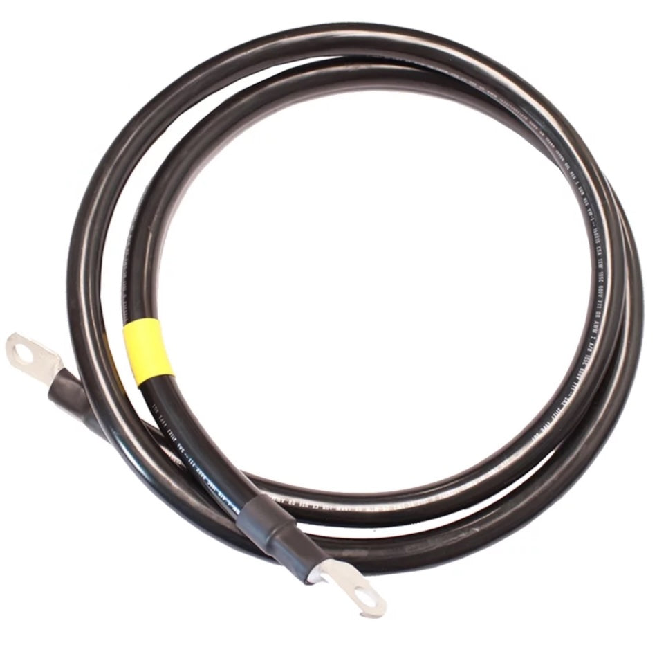 4/0 AWG Black Battery Cable with Black Heatshrink, 96", 3/8 Lug - PV Cables