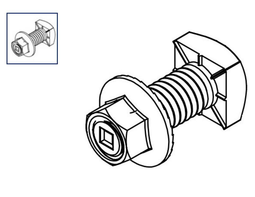 IronRidge BHW-SQ-03-A1 Square-Bolt Bonding Hardware - IronRidge