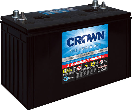 Crown Battery 12CRV110 AGM Battery, 12V 110Ah, Group 31