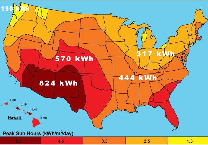 Grid Tie 5.2kkW Microinverter Insolation Map