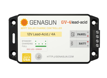 Genasun GV-4-Pb-12V, 4A MPPT controller for 12V Lead Acid Batteries