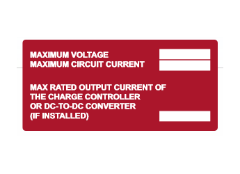 NEC 2017 Compliant Label: Maximum Voltage Label