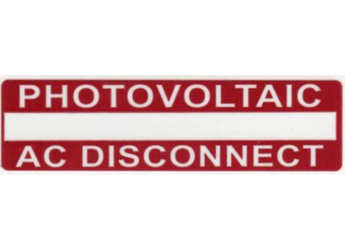 NEC 2011 Compliant Label: Photovoltaic AC Disconnect Label
